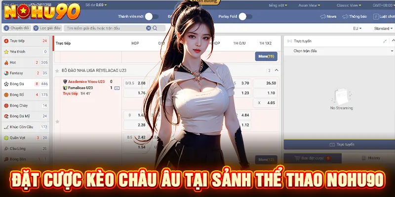 Đặt cược kèo châu Âu tại sảnh thể thao nohu90